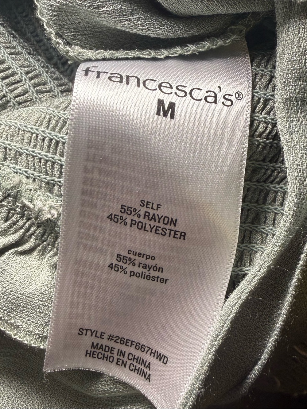 Audrey Parks x Francesca Smocked Jumpsuit M Boho Cottagecore Wide Leg Sage/Mint - Picture 10 of 15